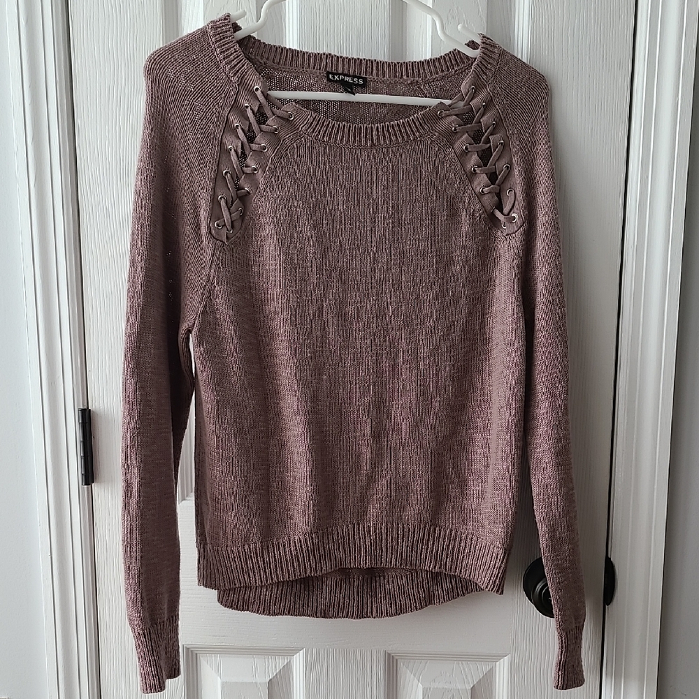 Express Lace-Up Sweater